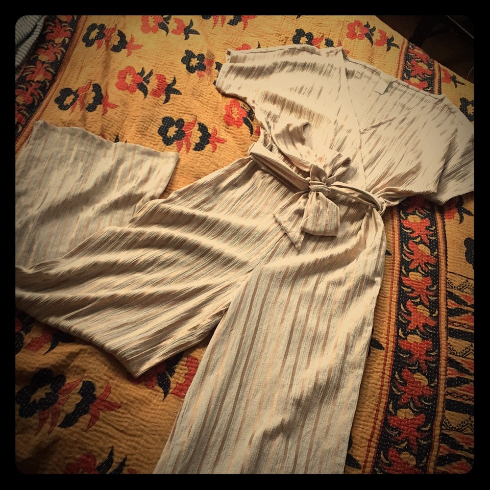 Champagne wide-leg jumpsuit